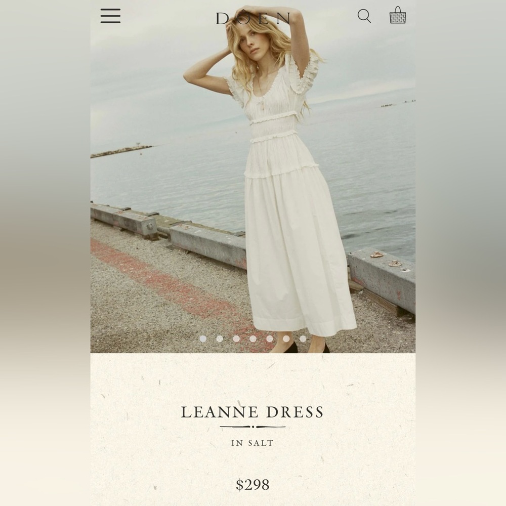 NWT Doen Leanne Dress, Salt, size M